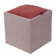Taburet Box stofa - roz K19/rosu cranberry K14